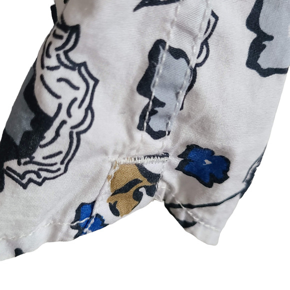 NOIZE AMSTRDM Blue Floral Short Sleeve Button Down Shirt Men's Large‎ - Picture 7 of 11